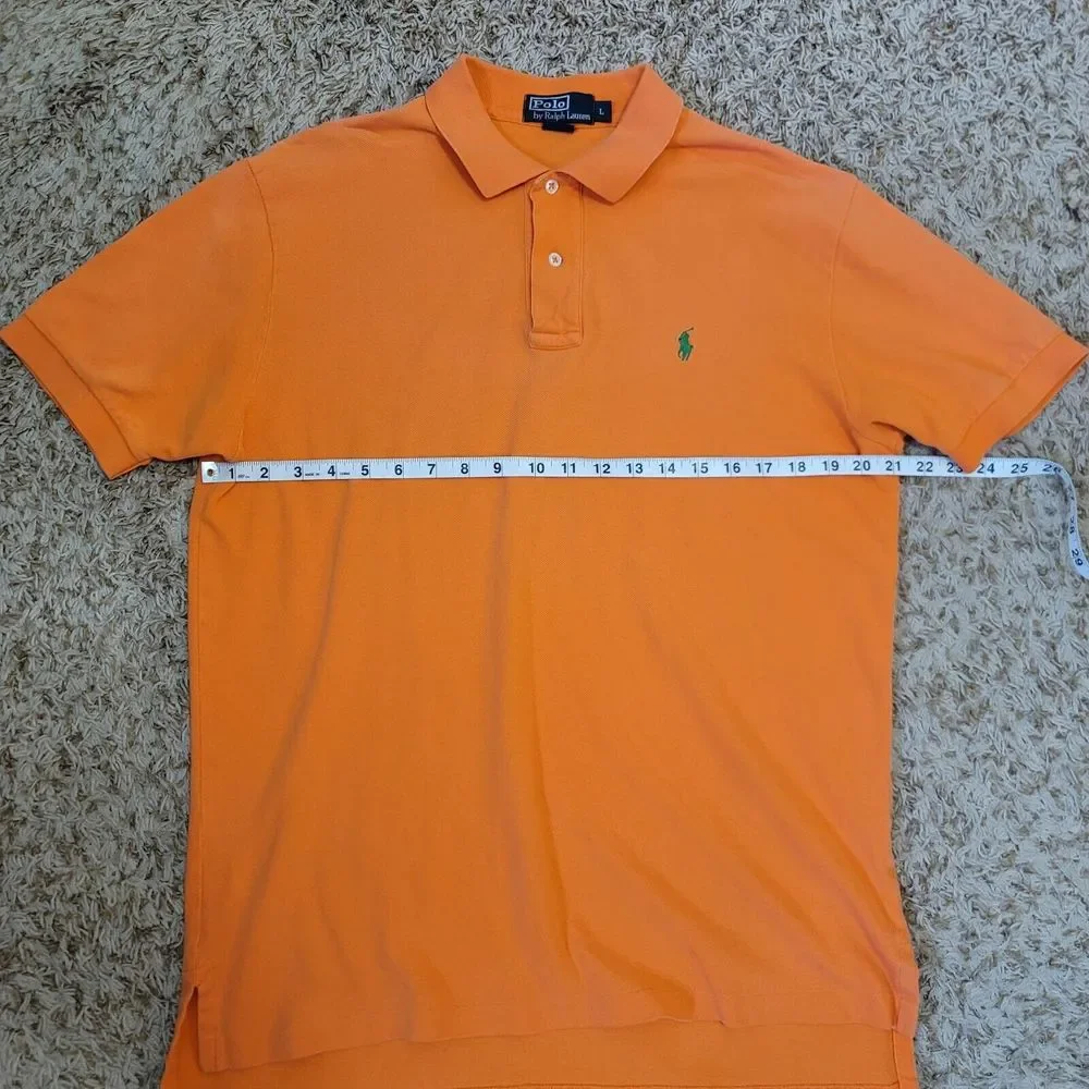 Polo by‎ Ralph Lauren Orange Mens L Short Sleeve Casual Shirt